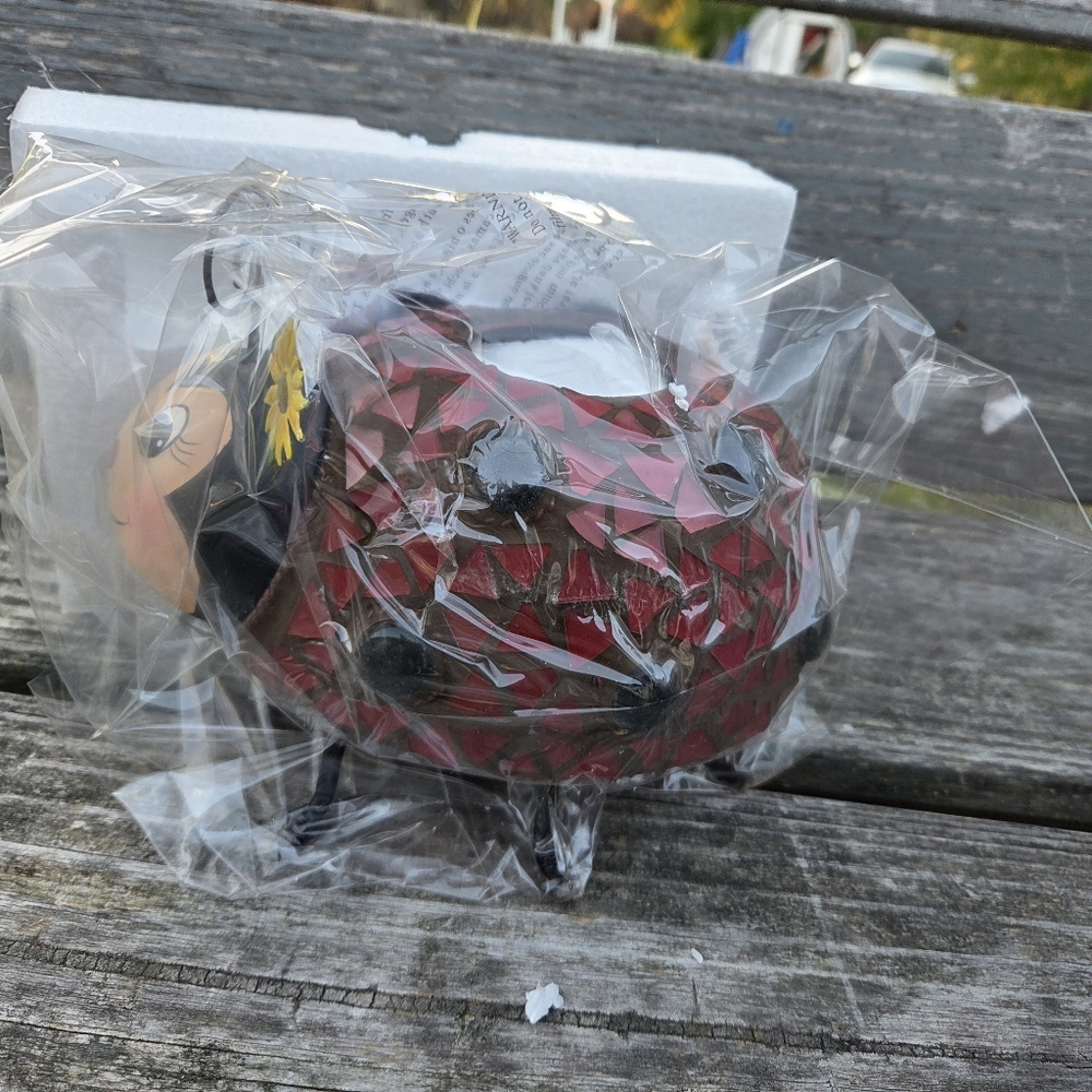 New Home Interiors Mosaic Ladybug Tealight Candle Holder 69022 Cute! - Picture 4 of 7